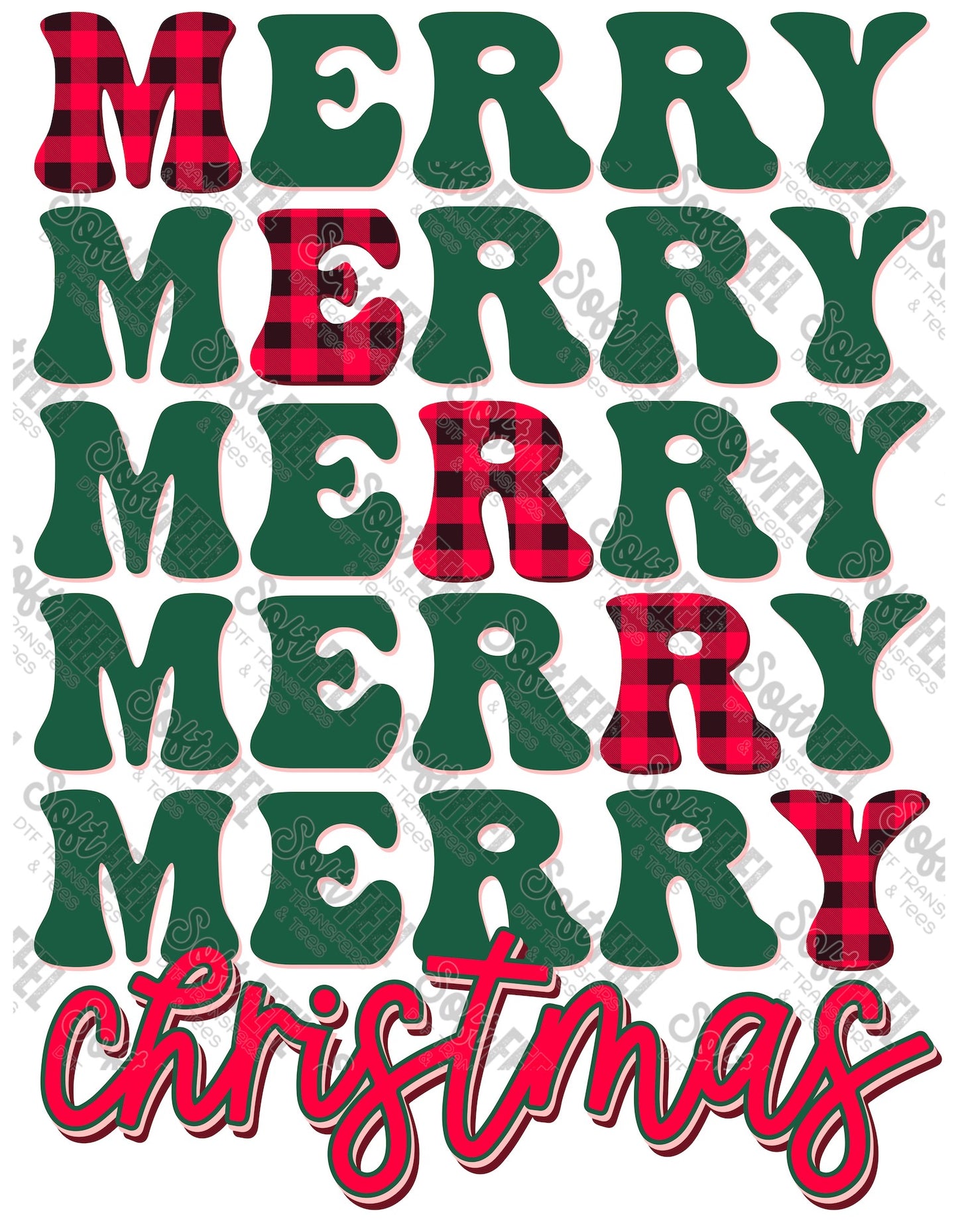 Merry Christmas Buffalo - Christmas - Direct To Film Transfer / DTF - Heat Press Clothing Transfer