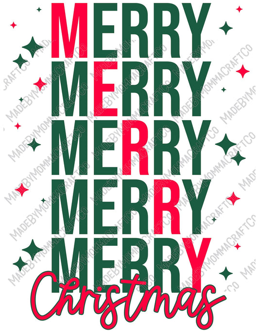 Merry Christmas Green - Christmas - Cheat Clear Waterslide™ or White Cast Sticker