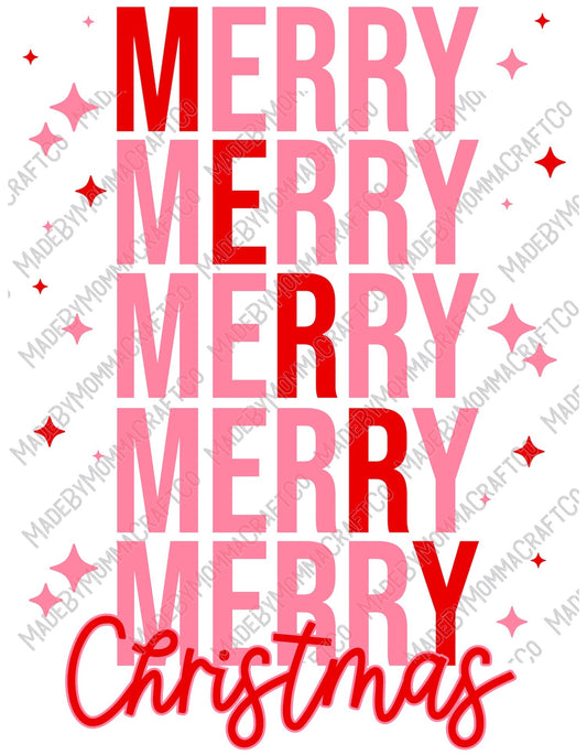 Merry Christmas Pink - Christmas - Cheat Clear Waterslide™ or White Cast Sticker