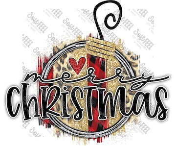 Merry Christmas Ornament - Christmas - Direct To Film Transfer / DTF - Heat Press Clothing Transfer