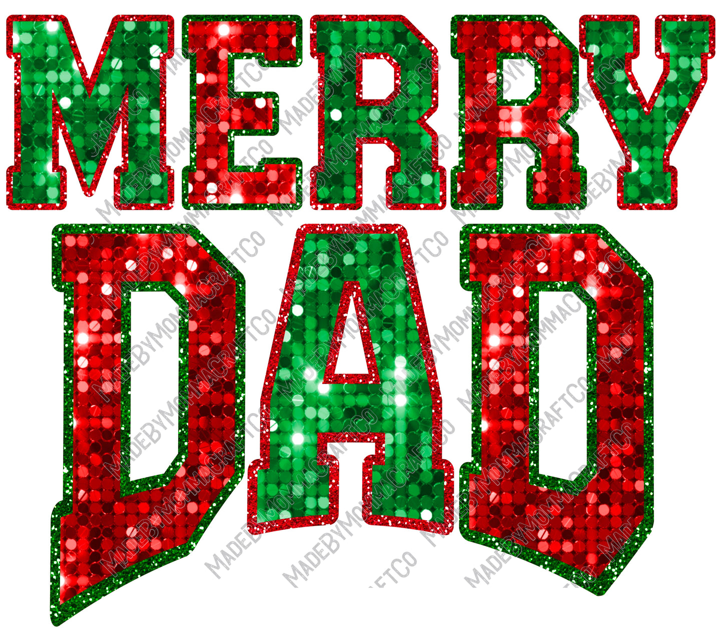 Merry Dad - Christmas - Cheat Clear Waterslide™ or White Cast Sticker