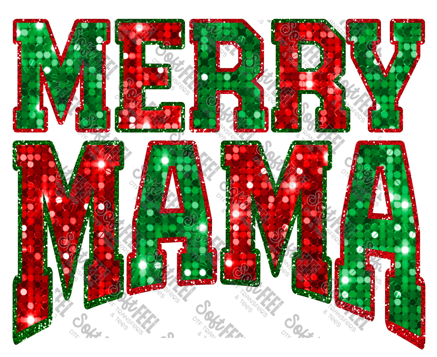 Merry Mama - Christmas - Direct To Film Transfer / DTF - Heat Press Clothing Transfer