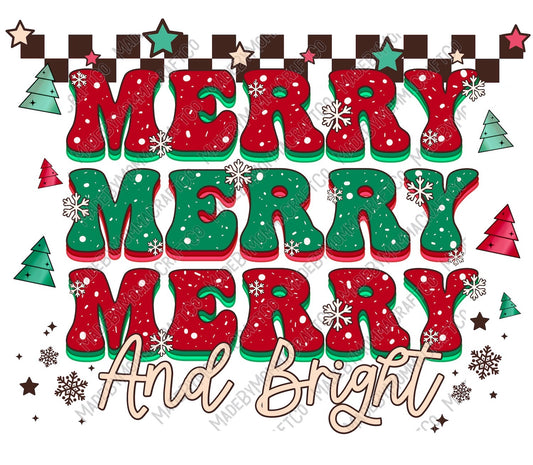 Merry Merry Bright - Christmas - Cheat Clear Waterslide™ or White Cast Sticker