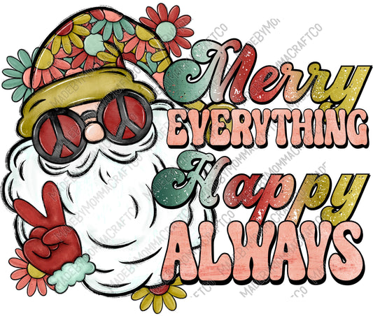 Merry Everything Happy Always - Christmas - Cheat Clear Waterslide™ or White Cast Sticker