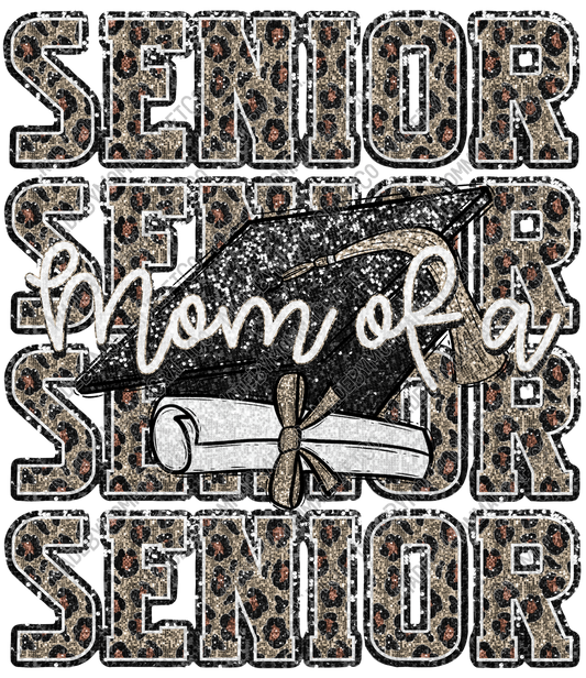 Mom Of A Senior Glitter Sequins - Cheat Clear Waterslide™ or White Cast Sticker