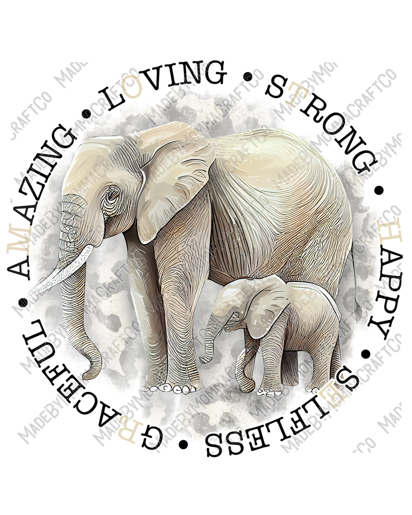 Mother Elephant - Animals - Cheat Clear Waterslide™ or White Cast Sticker