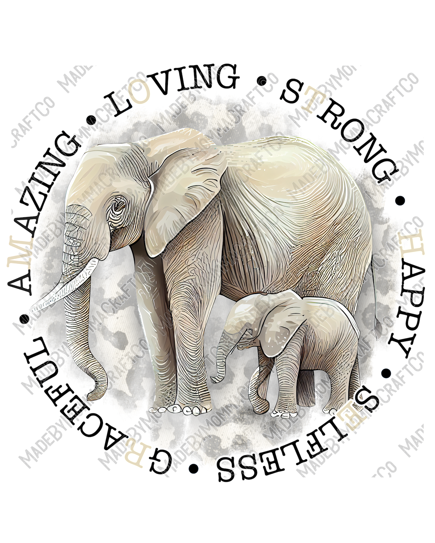 Mother Elephant - Animals - Cheat Clear Waterslide™ or White Cast Sticker