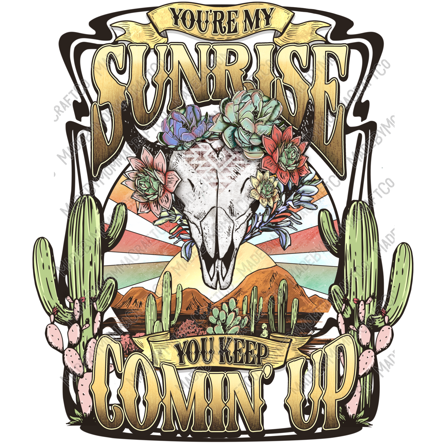 My Sunrise Country Western - Cheat Clear Waterslide™ or White Cast Sticker