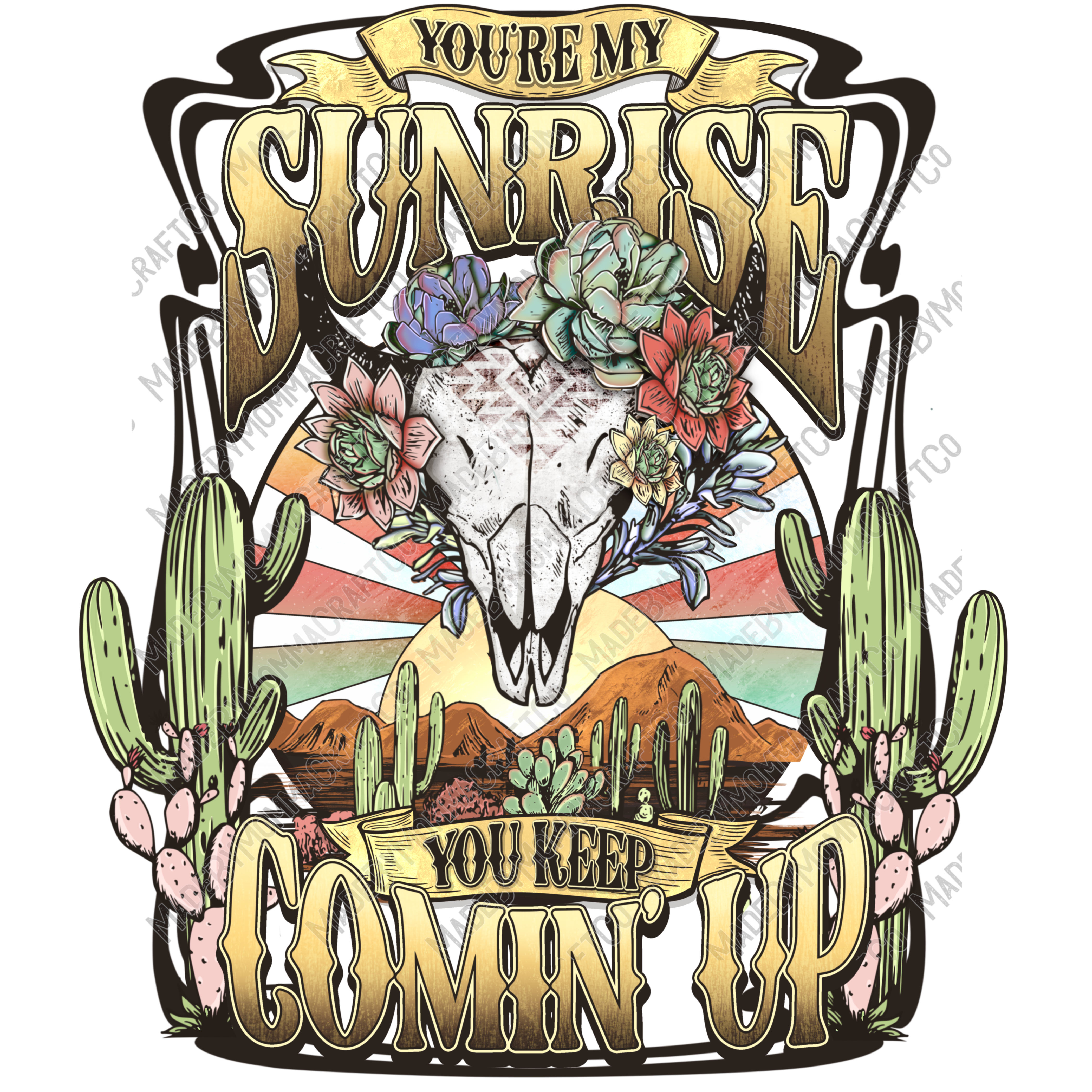 My Sunrise Country Western - Cheat Clear Waterslide™ or White Cast Sticker