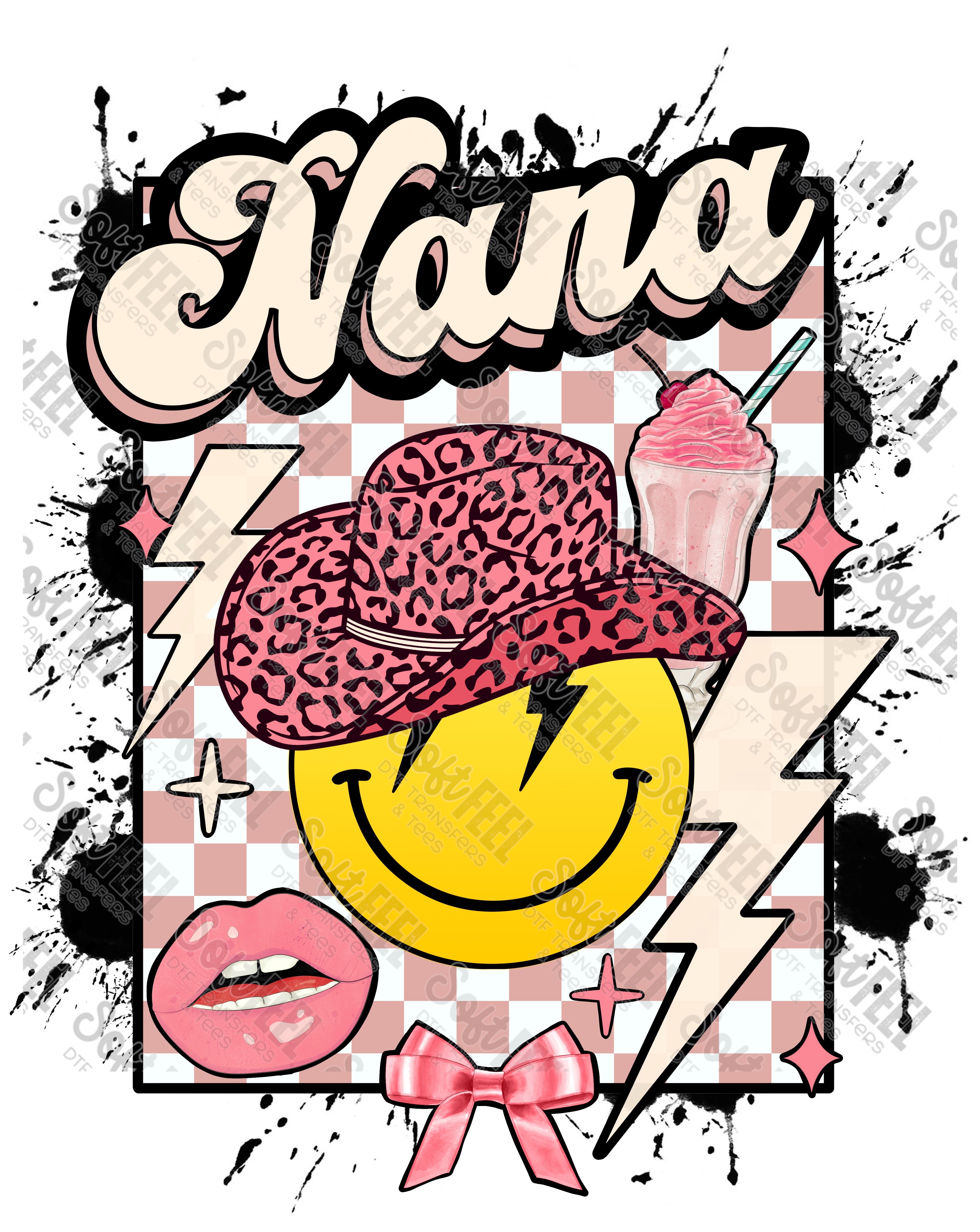 Nana Smiley 2 - Women&#39;s - Direct To Film Transfer / DTF - Heat Press Clothing Transfer