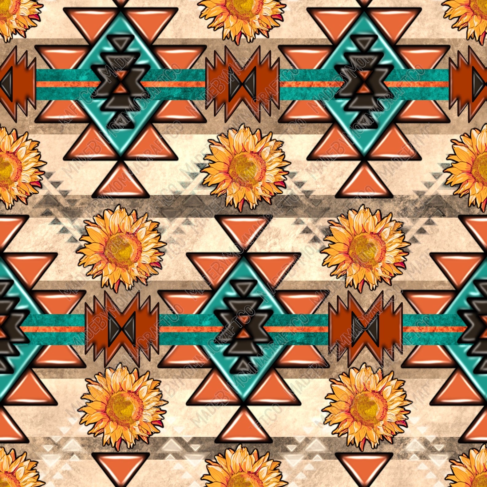 Native American Aztec 3 - Vinyl Or Waterslide Seamless Wrap