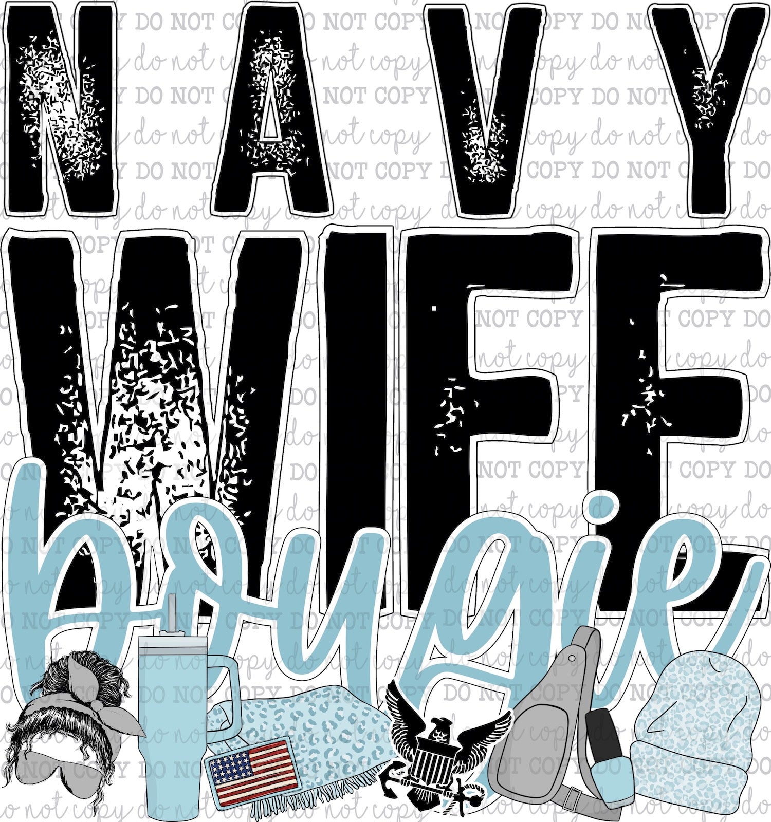 Navy Wife Bougie - Occupations / Women / Military - Cheat Clear Waterslide™ or White Cast Sticker
