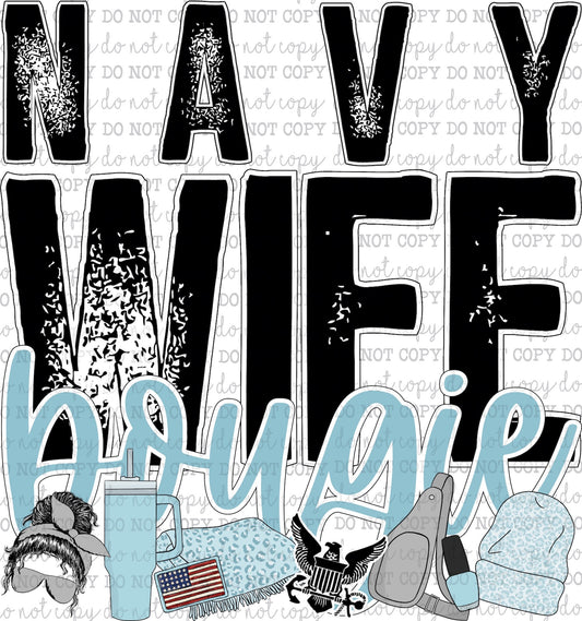Navy Wife Bougie - Occupations / Women / Military - Cheat Clear Waterslide™ or Cheat Clear Sticker Decal