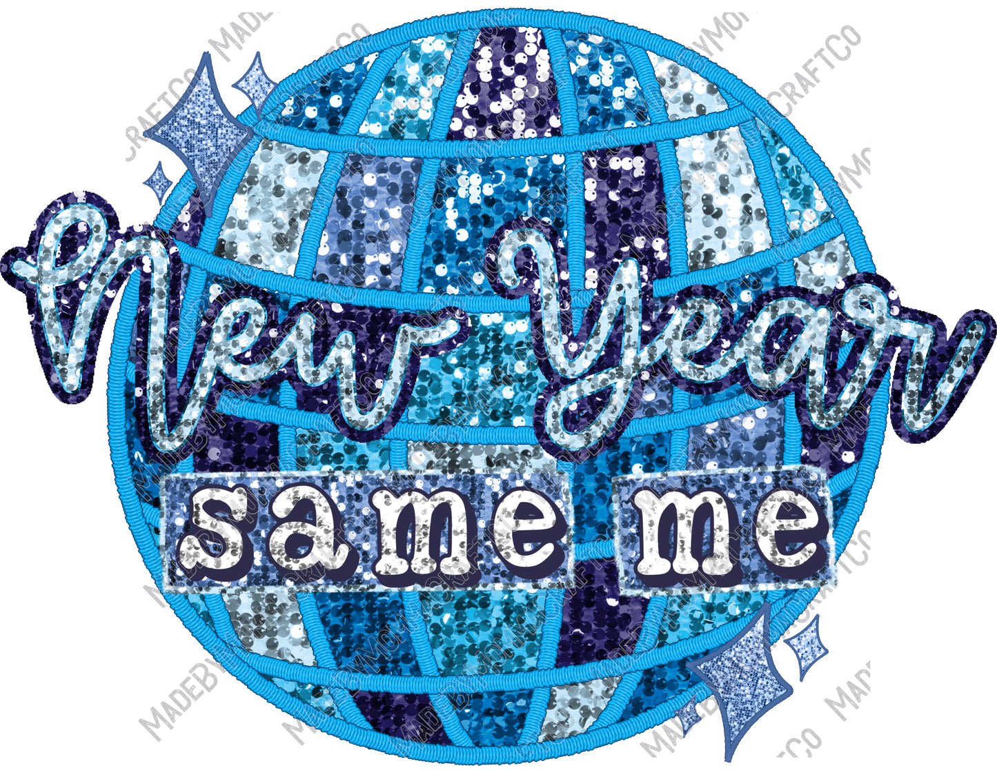 New Year Same Me - Christmas - Cheat Clear Waterslide™ or White Cast Sticker