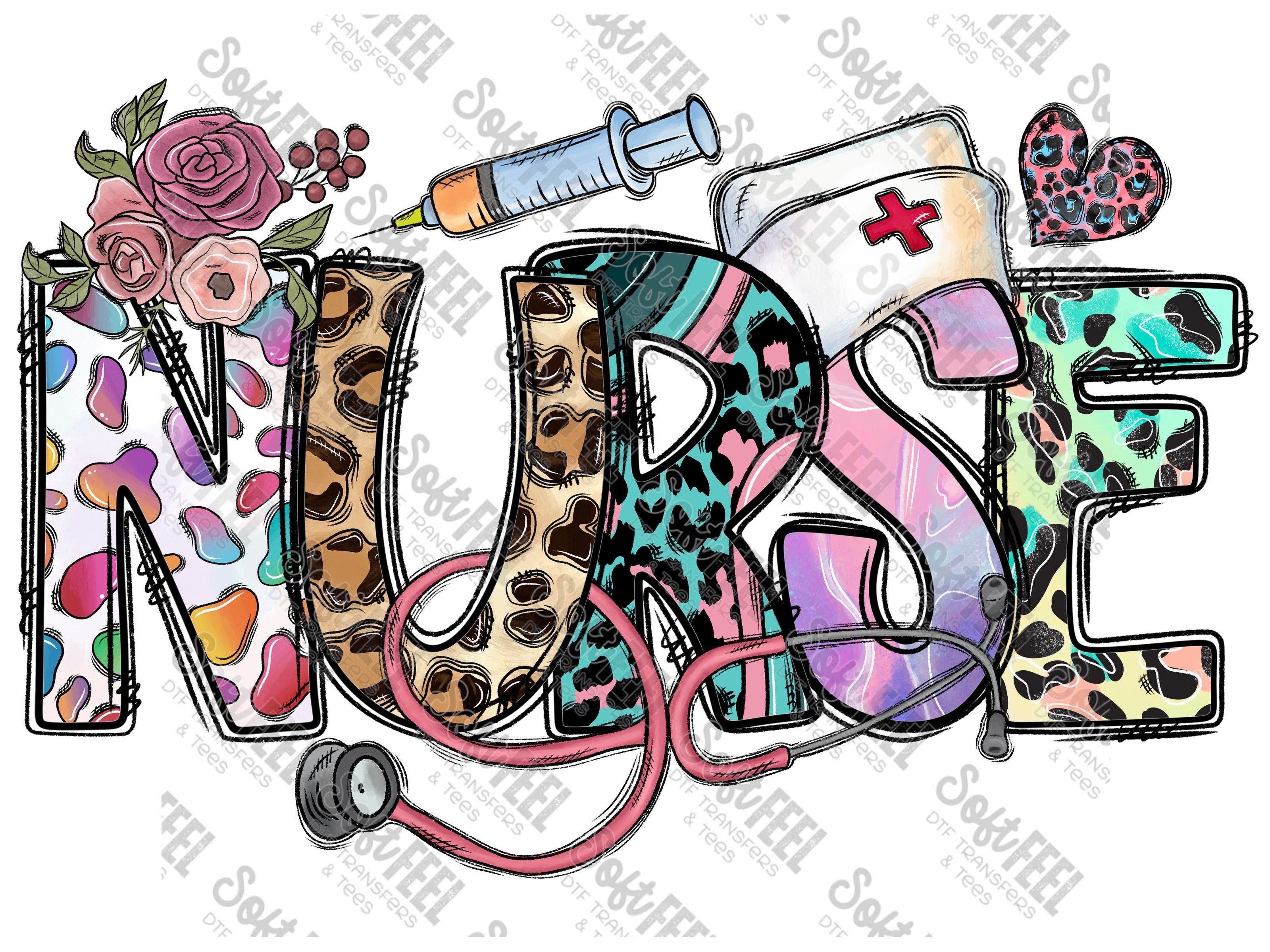Nurse - Occupations / Nursing - Direct To Film Transfer / DTF - Heat Press Clothing Transfer
