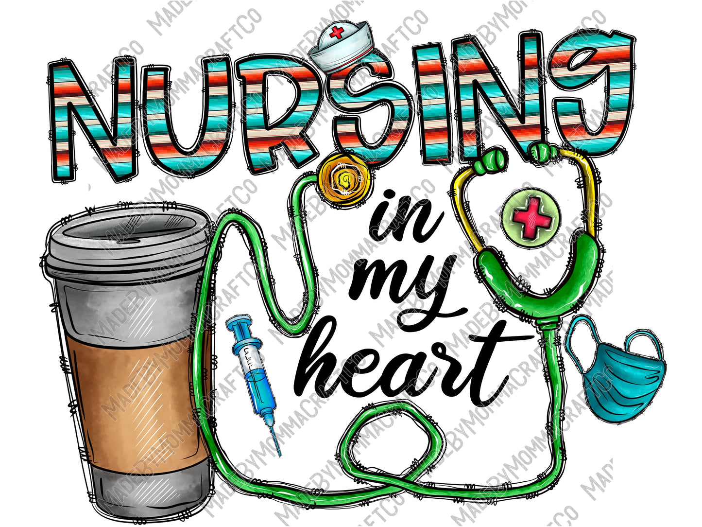 Nurse In My Heart - Occupations - Cheat Clear Waterslide™ or White Cast Sticker