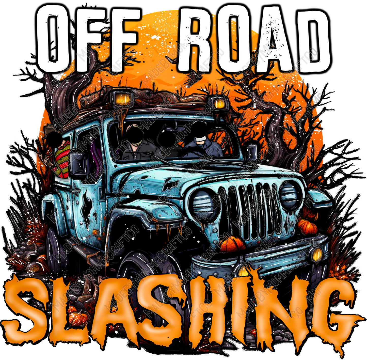 Off Road Slashing Halloween Horror - Country Western - Cheat Clear Waterslide™ or White Cast Sticker