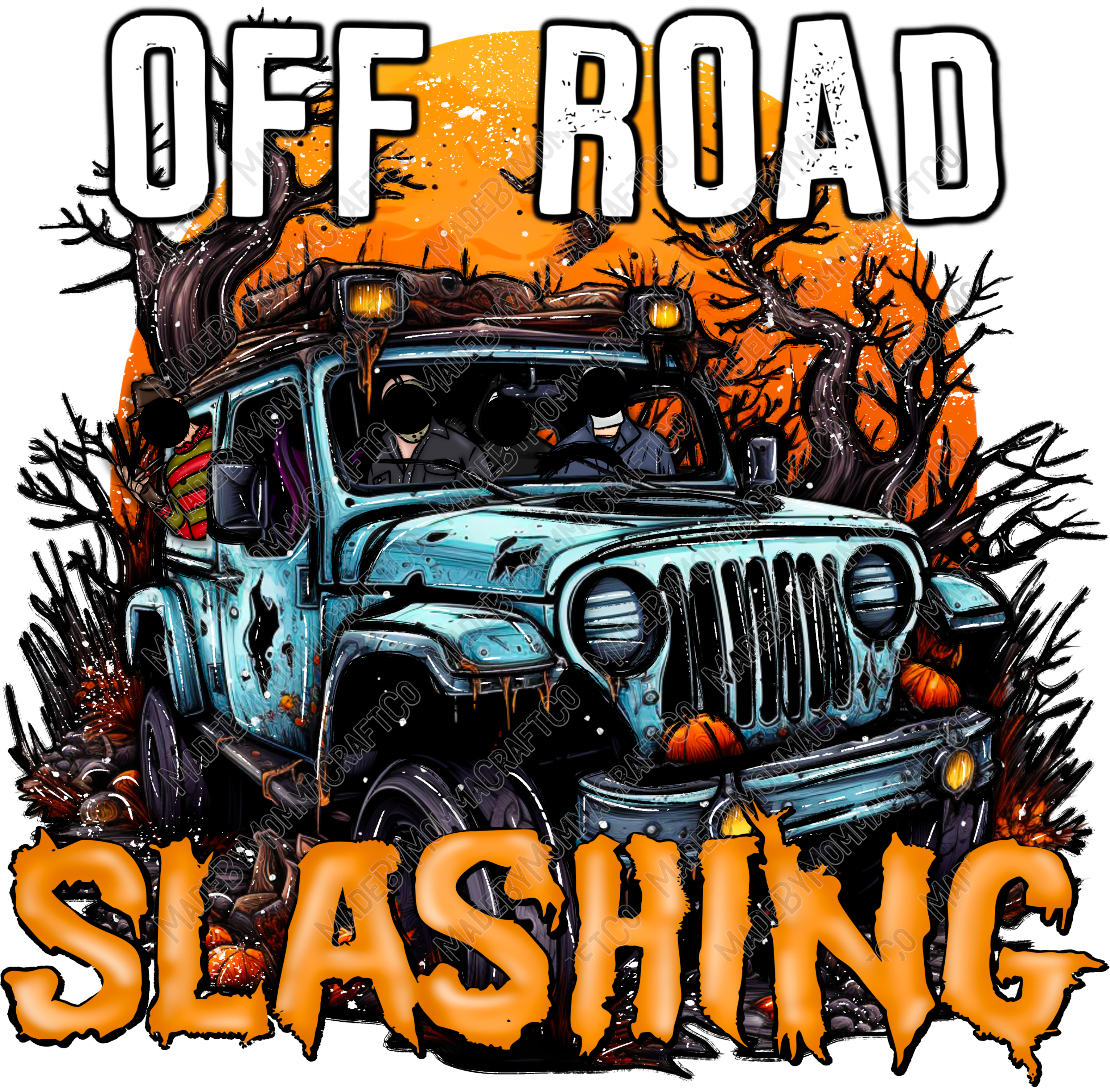 Off Road Slashing Halloween Horror - Country Western - Cheat Clear Waterslide™ or White Cast Sticker