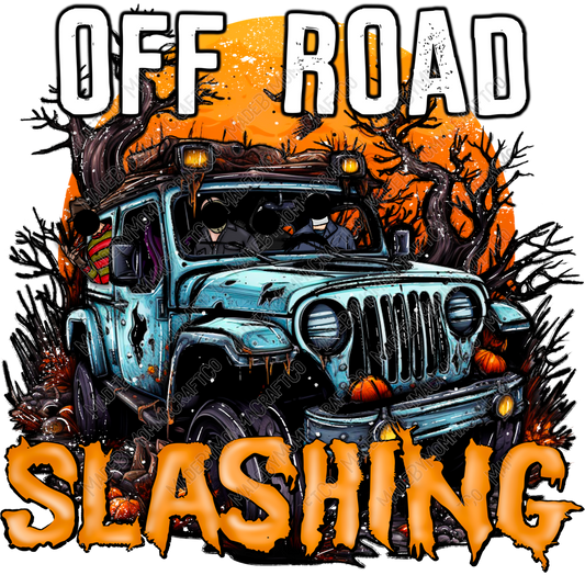 Off Road Slashing Halloween Horror - Country Western - Cheat Clear Waterslide™ or White Cast Sticker