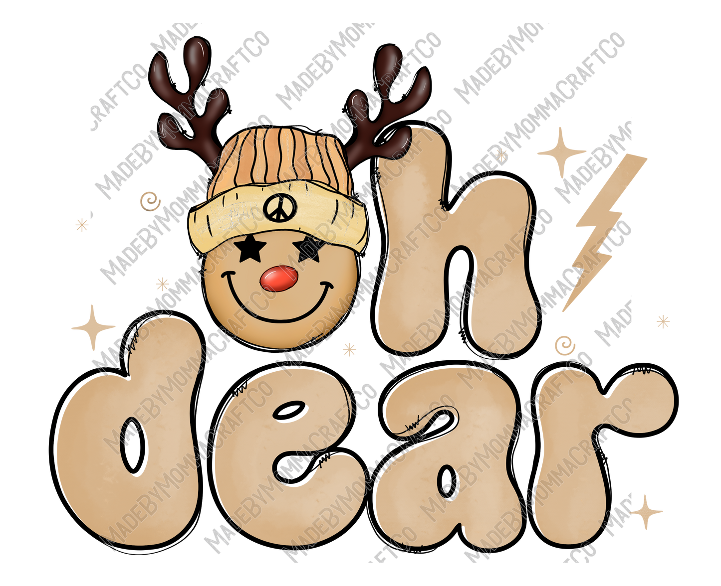 Oh Dear - Christmas - Cheat Clear Waterslide™ or White Cast Sticker