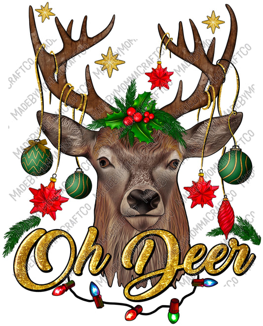Oh Deer Christmas - Christmas - Cheat Clear Waterslide™ or White Cast Sticker