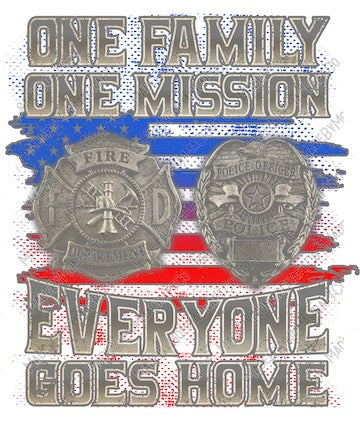 One Family One Mission Fire Police - Occupations - Cheat Clear Waterslide™ or White Cast Sticker