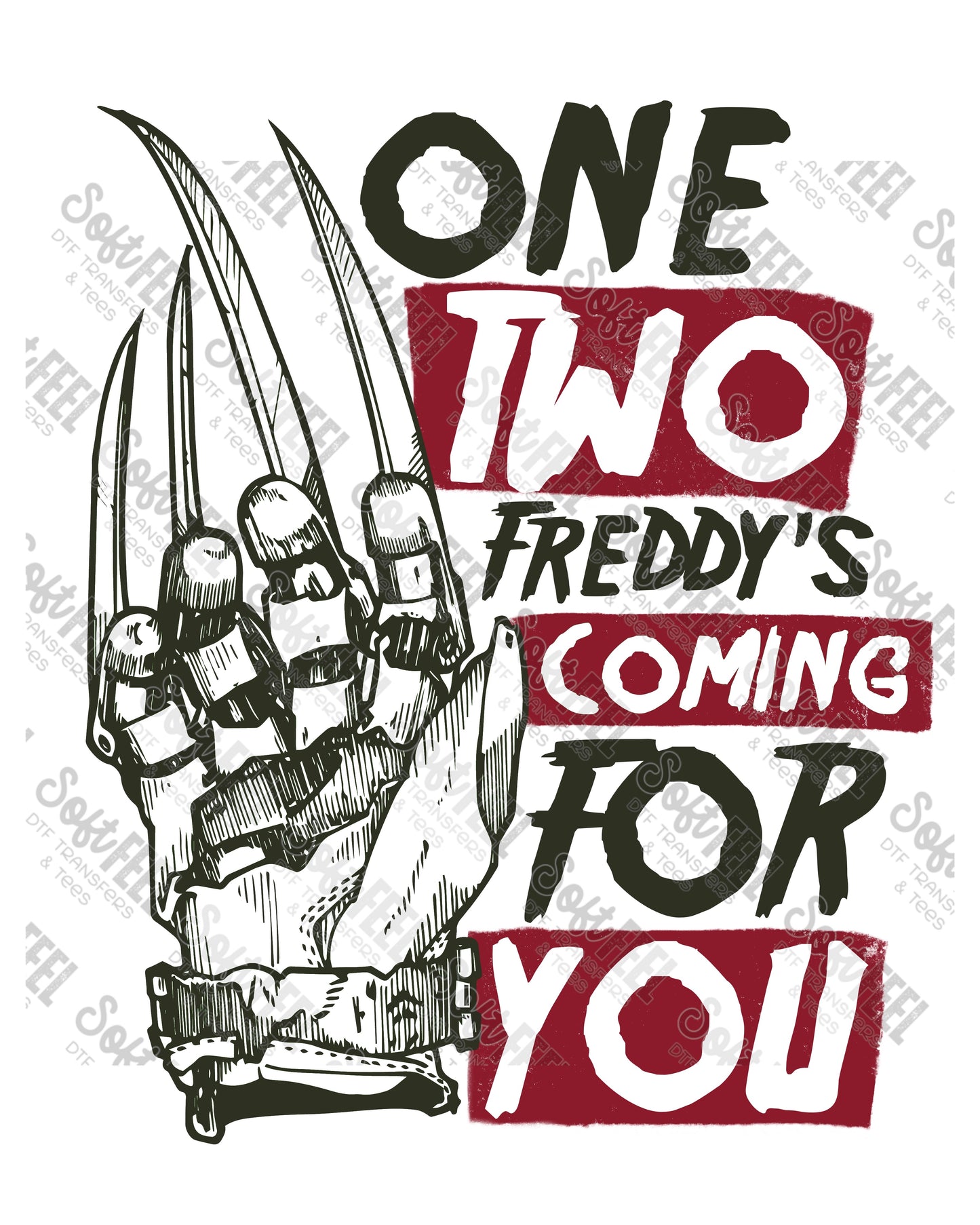 One Two He's Coming For You - Halloween / Horror - Direct To Film Transfer / DTF - Heat Press Clothing Transfer