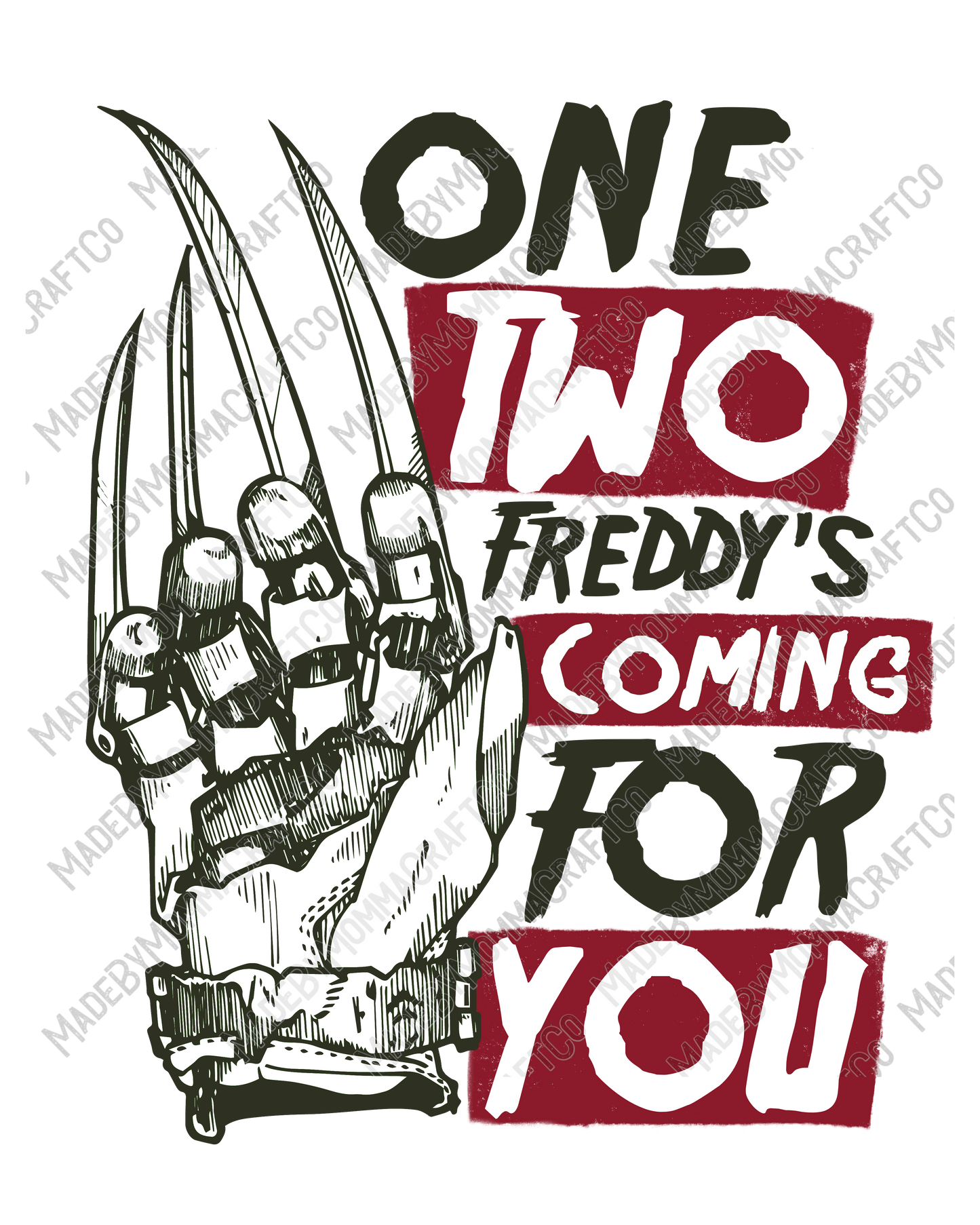 One Two He's Coming for You - Halloween - Cheat Clear Waterslide™ or White Cast Sticker