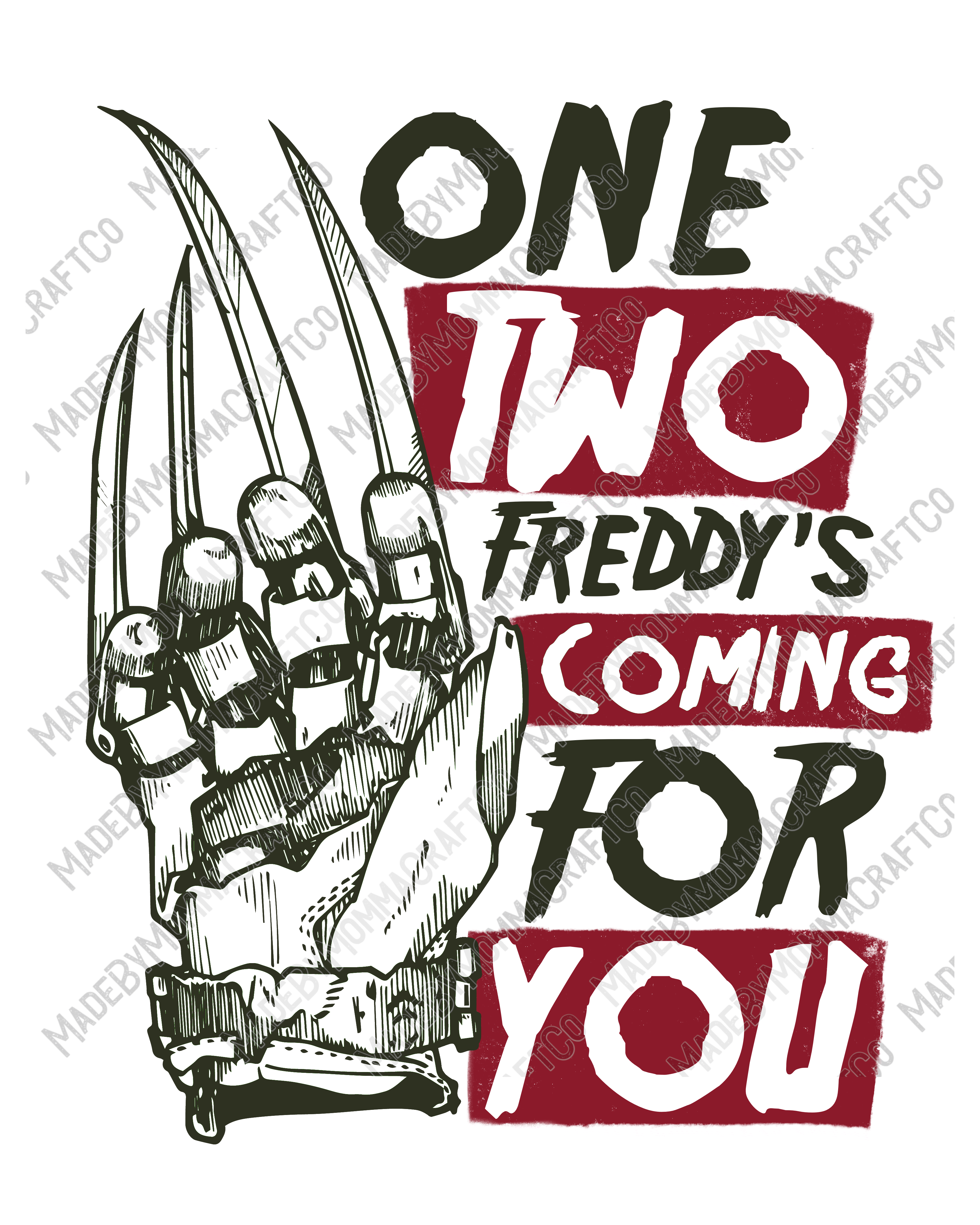 One Two He&#39;s Coming for You - Halloween - Cheat Clear Waterslide™ or White Cast Sticker