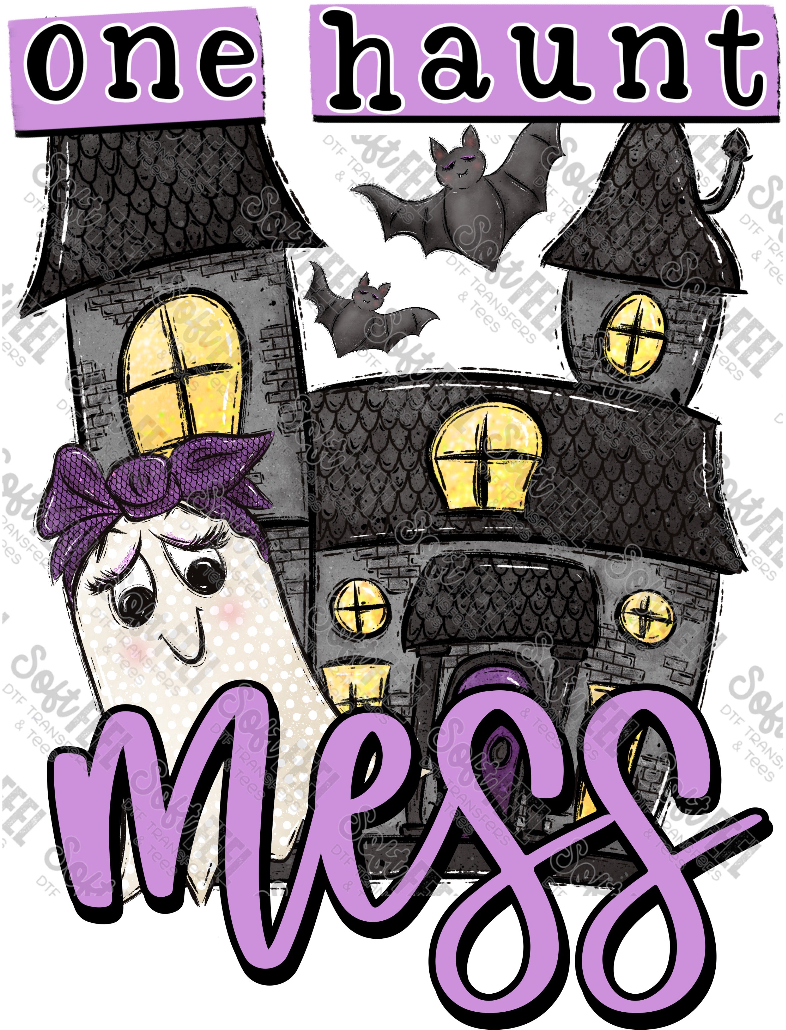 One Haunt Mess - Halloween / Horror / Women&#39;s / Snarky / Humor - Direct To Film Transfer / DTF - Heat Press Clothing Transfer