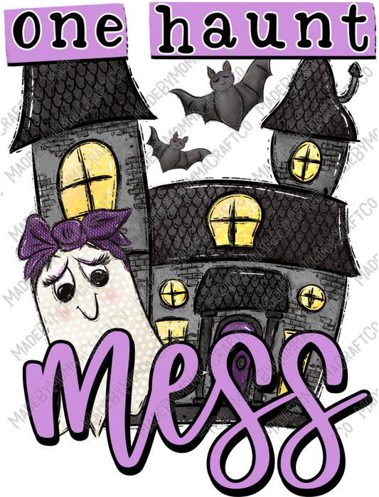 One Haunt Mess Ghost - Halloween - Cheat Clear Waterslide™ or White Cast Sticker