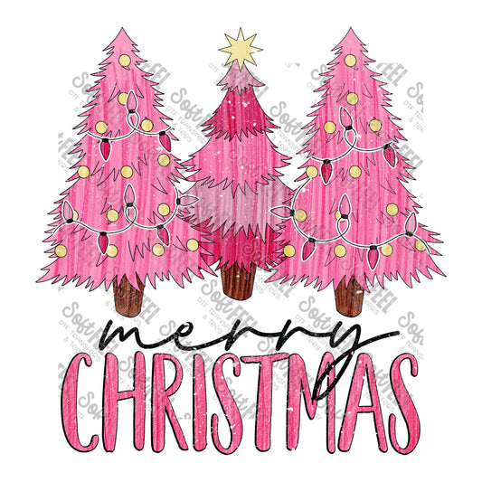 Pink Christmas Tree Design - Christmas - Direct To Film Transfer / DTF - Heat Press Clothing Transfer