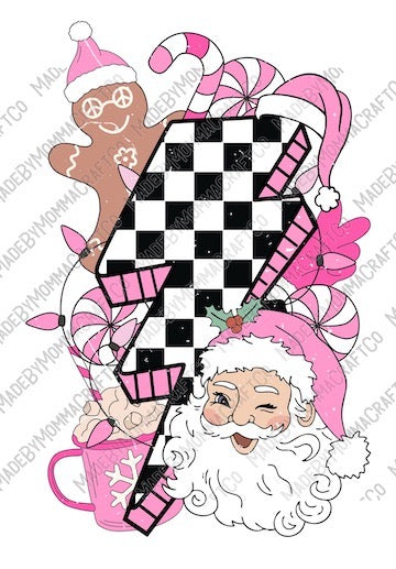 Retro Santa Christmas - Cheat Clear Waterslide™ or White Cast Sticker