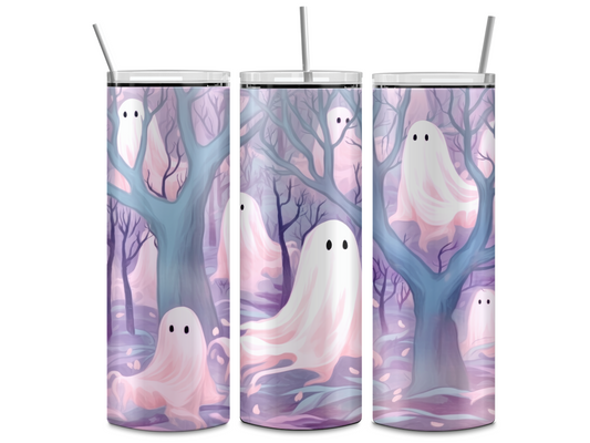 Pastel Ghosts - Halloween - Sublimation or Waterslide Wrap - 20oz and 30oz