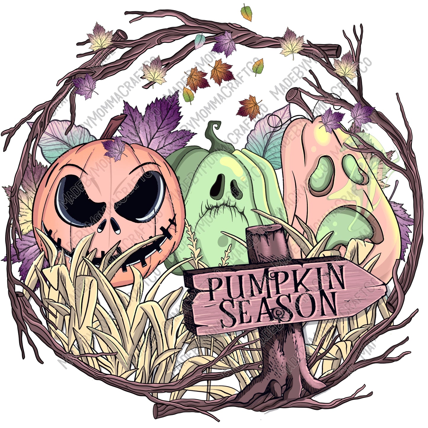 Pastel Pumpkin Season - Halloween - Cheat Clear Waterslide™ or White Cast Sticker
