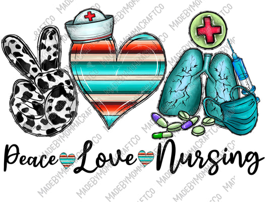 Peace Love Nursing - Occupations - Cheat Clear Waterslide™ or White Cast Sticker