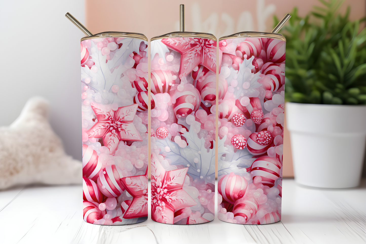 Peppermint Candy - Sublimation or Waterslide Wrap - 20oz and 30oz