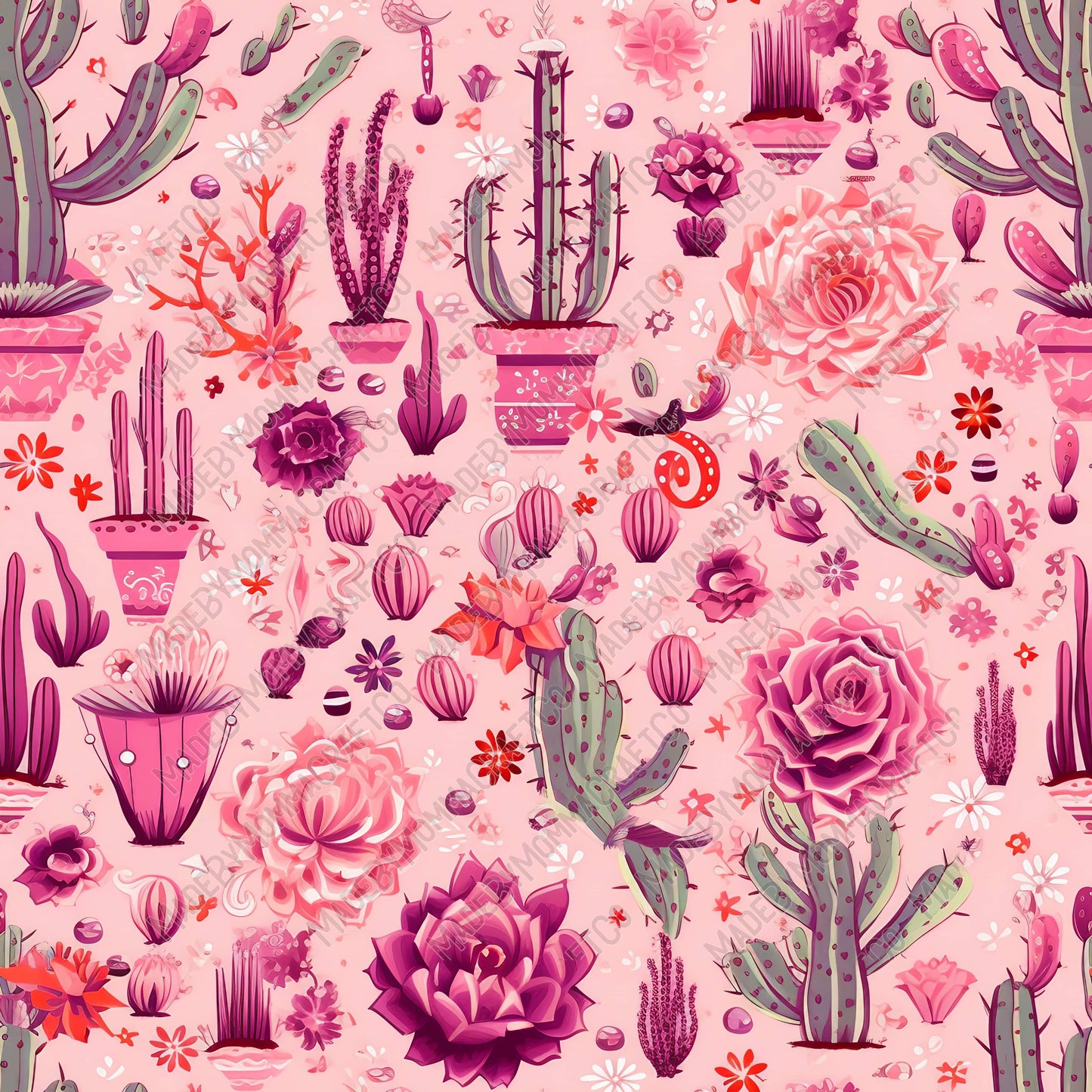 Pink Cactus 10 - Vinyl Or Waterslide Seamless Wrap