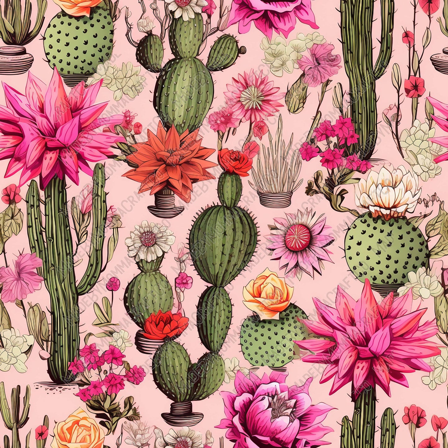 Pink Cactus 2 - Vinyl Or Waterslide Seamless Wrap