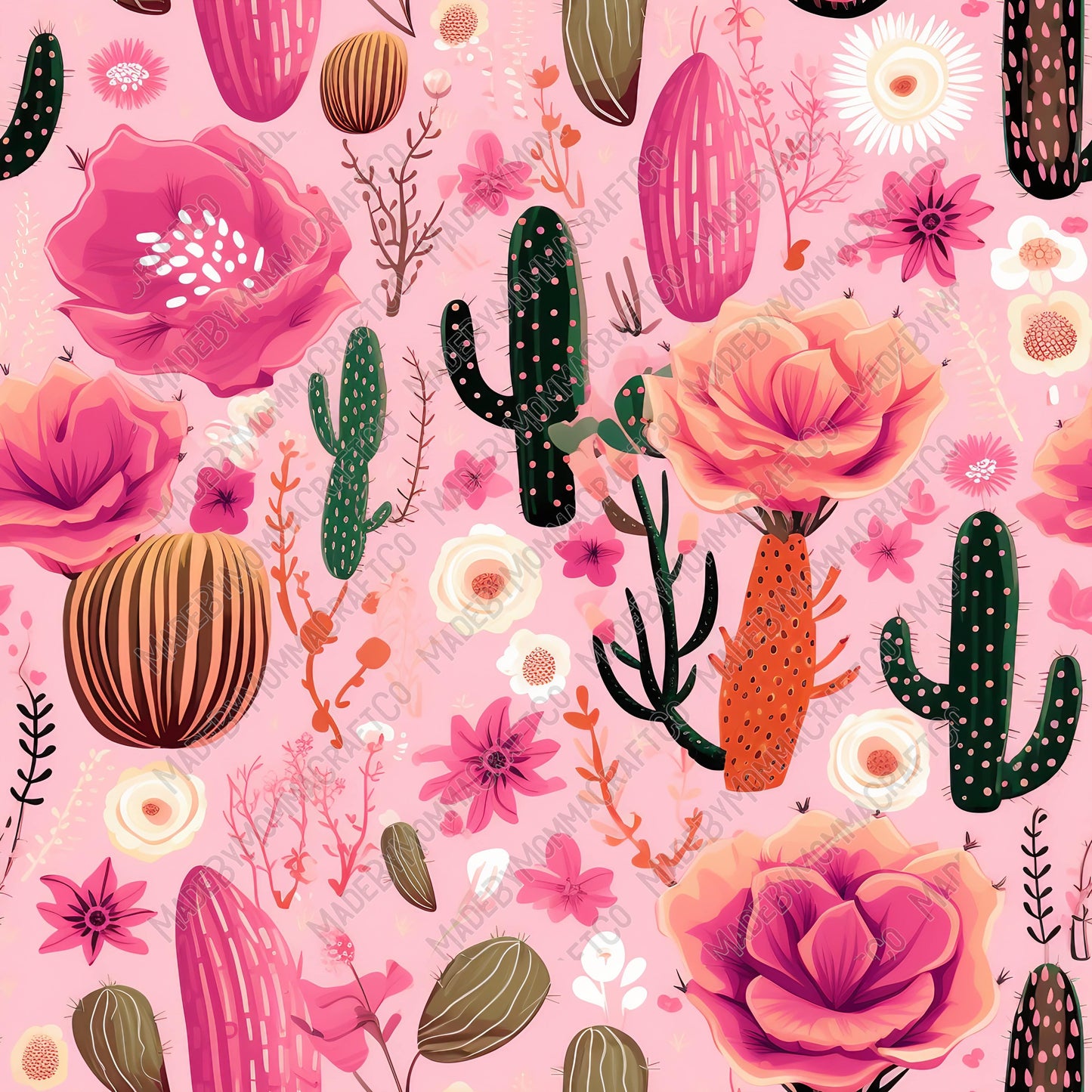 Pink Cactus 20 - Vinyl Or Waterslide Seamless Wrap