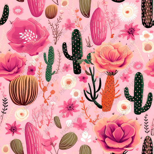 Pink Cactus 20 - Vinyl Or Waterslide Seamless Wrap