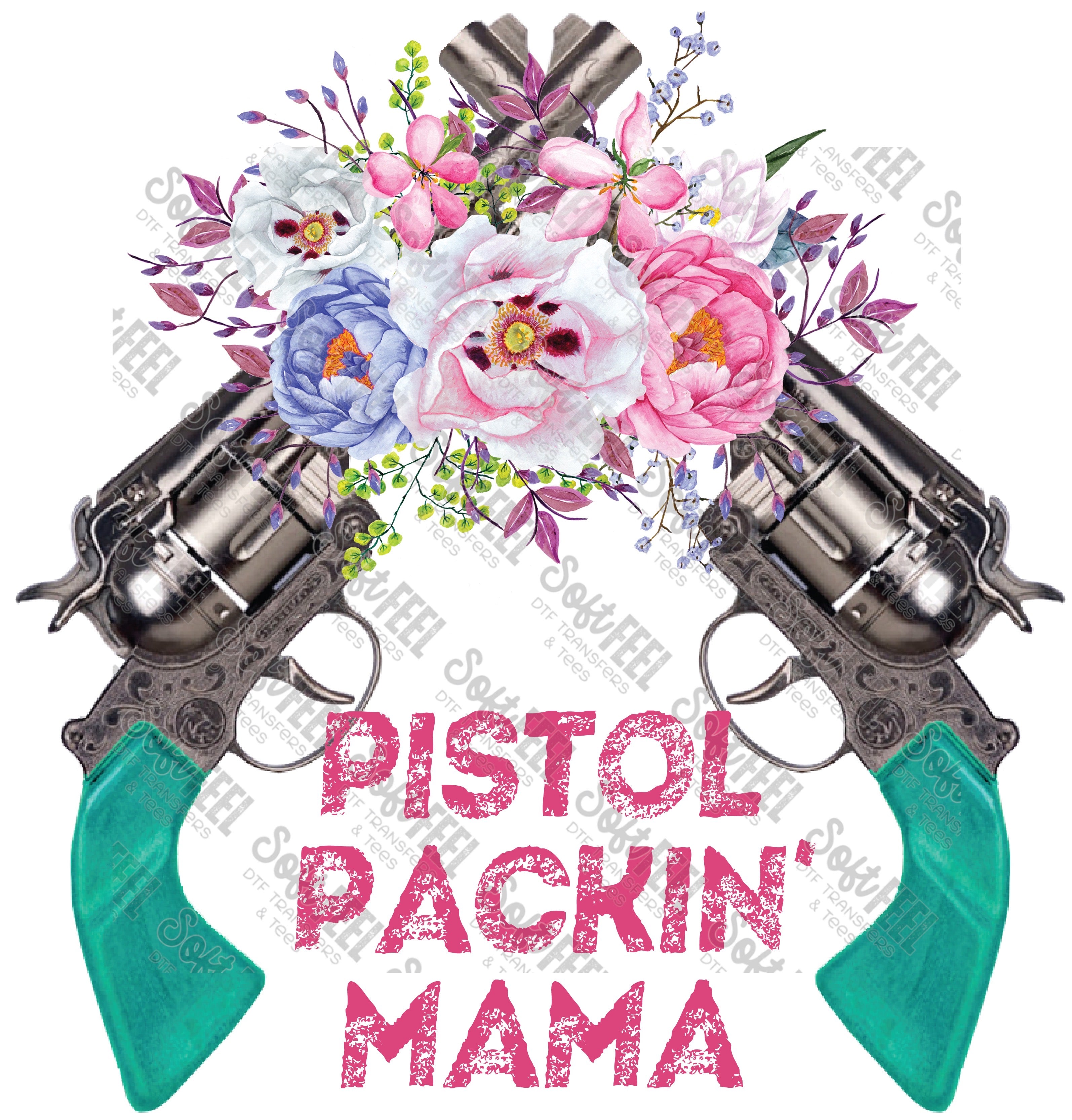 Pistol Packin Mama - Women&#39;s / Patriotic / Country Western - Direct To Film Transfer / DTF - Heat Press Clothing Transfer