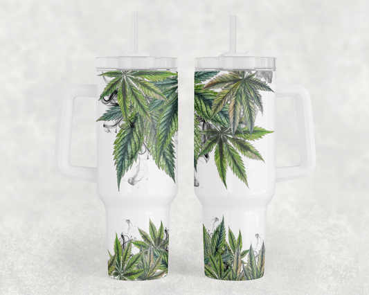 Pot Weed - 40oz Handle Tumbler - Sublimation or Waterslide Wrap
