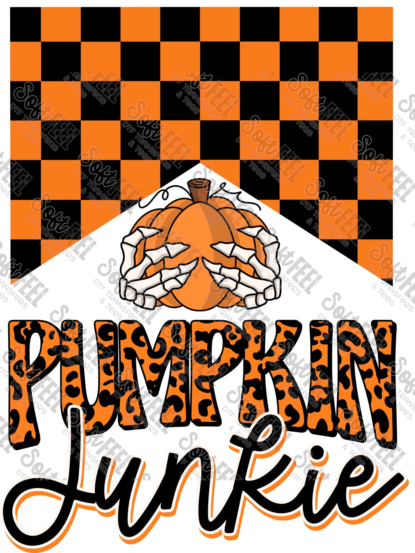 Pumpkin Junkie Retro - youth / Fall / Halloween Horror - Direct To Film Transfer / DTF - Heat Press Clothing Transfer