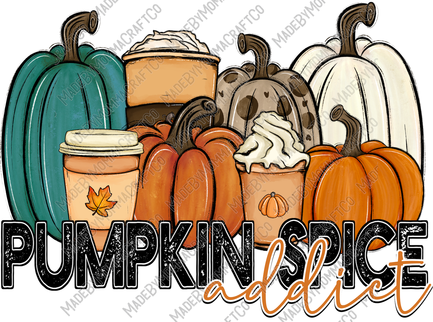 Pumpkin Spice Addict - Fall / Halloween- Cheat Clear Waterslide™ or White Cast Sticker