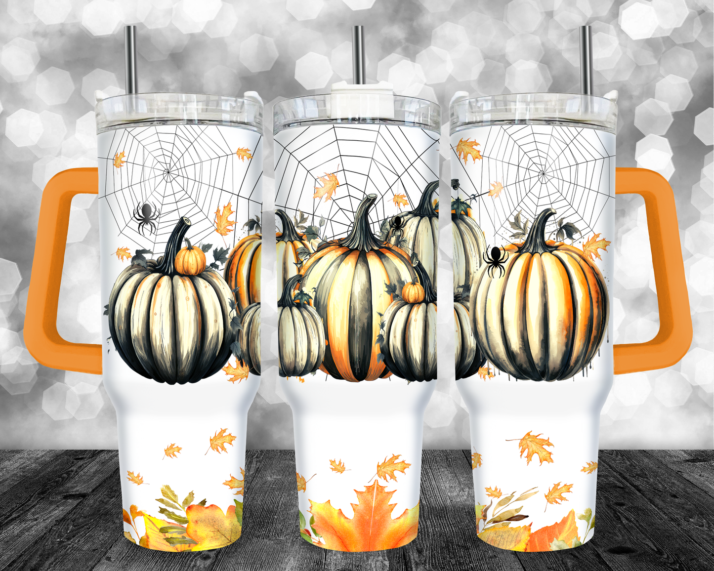 Pumpkins - 40oz Handle Tumbler - Sublimation or Waterslide Wrap