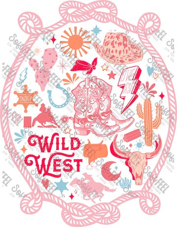 WILD WEST - Women's / Country Western - Direct To Film Transfer / DTF - Heat Press Clothing Transfer