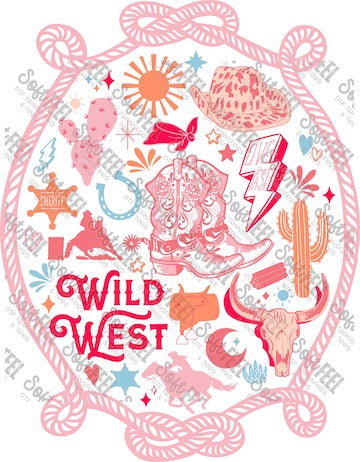 WILD WEST - Women&#39;s / Country Western - Direct To Film Transfer / DTF - Heat Press Clothing Transfer