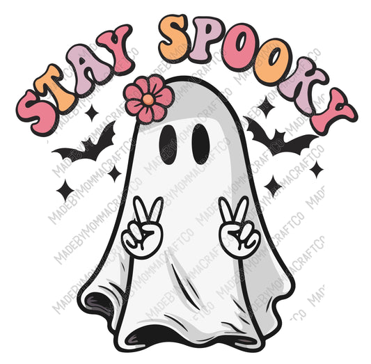 Stay Spooky Ghost Retro - Halloween - Cheat Clear Waterslide™ or White Cast Sticker