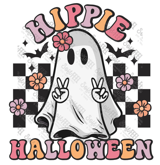 Hippie Halloween Ghost - Retro / Halloween - Direct To Film Transfer / DTF - Heat Press Clothing Transfer